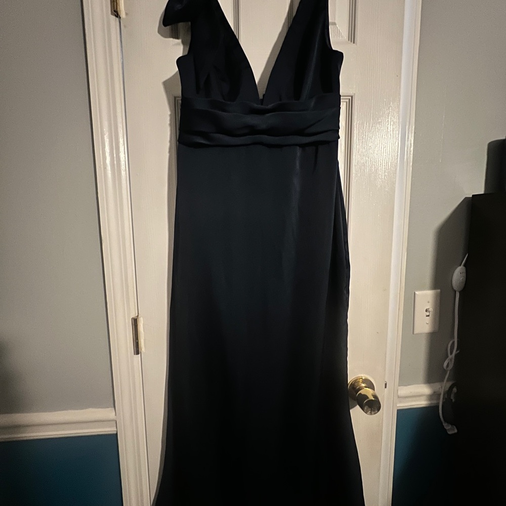 Azazie Navy Blue Maxi Dress